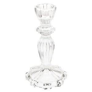 Tall glass candle holder - Clear