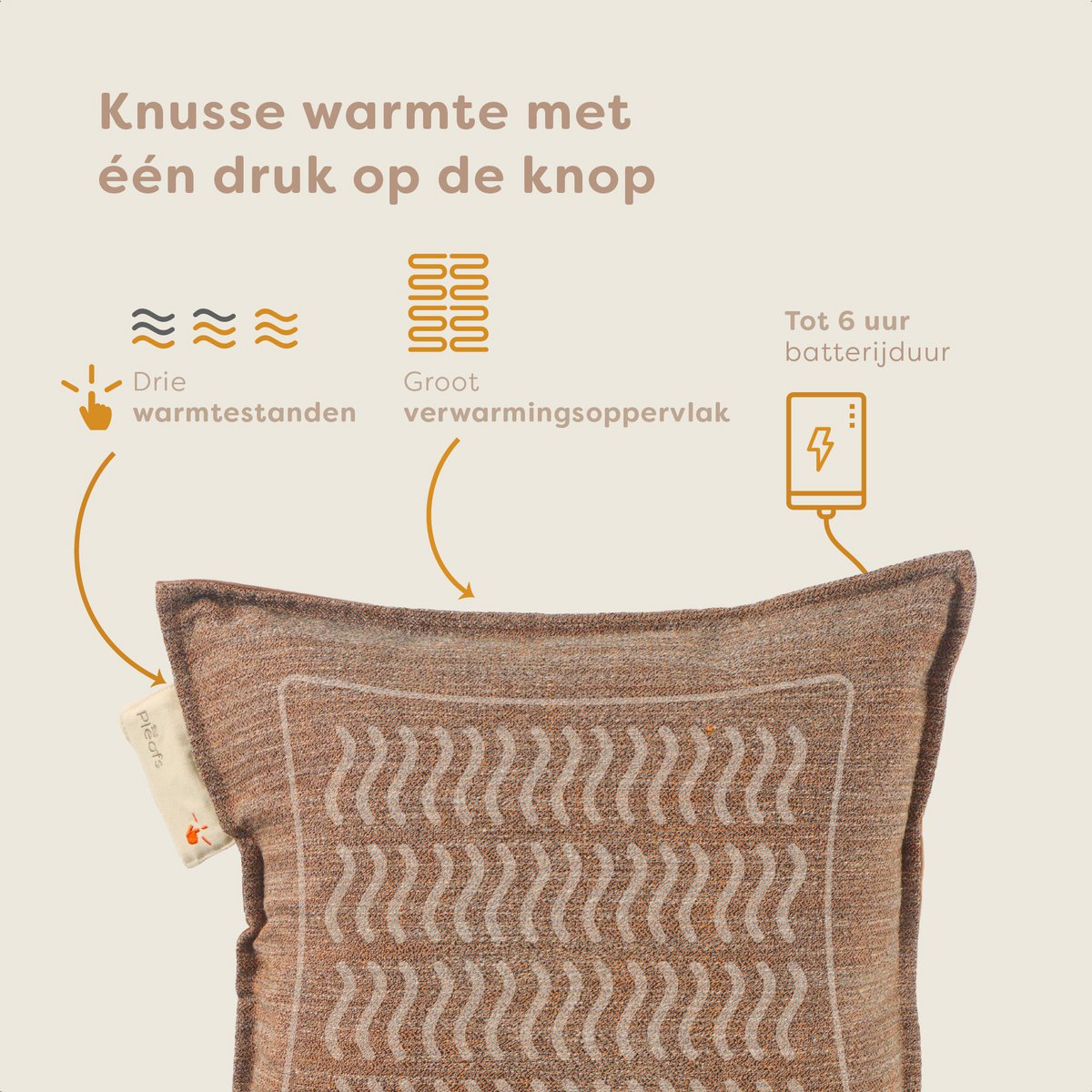 Pleafs® Warmtekussen Boho 45x45cm Spiced Cider