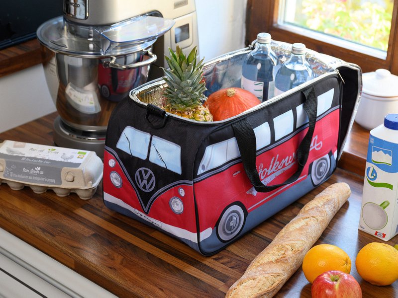 Volkswagen VW T1 Bus Bolsa Nevera (25 l) - Rojo y Negro
