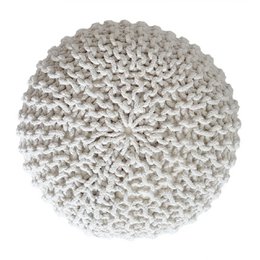Knitted stool pouf Ø 45 H 30 cm cm seat pouf knitted floor cushion
