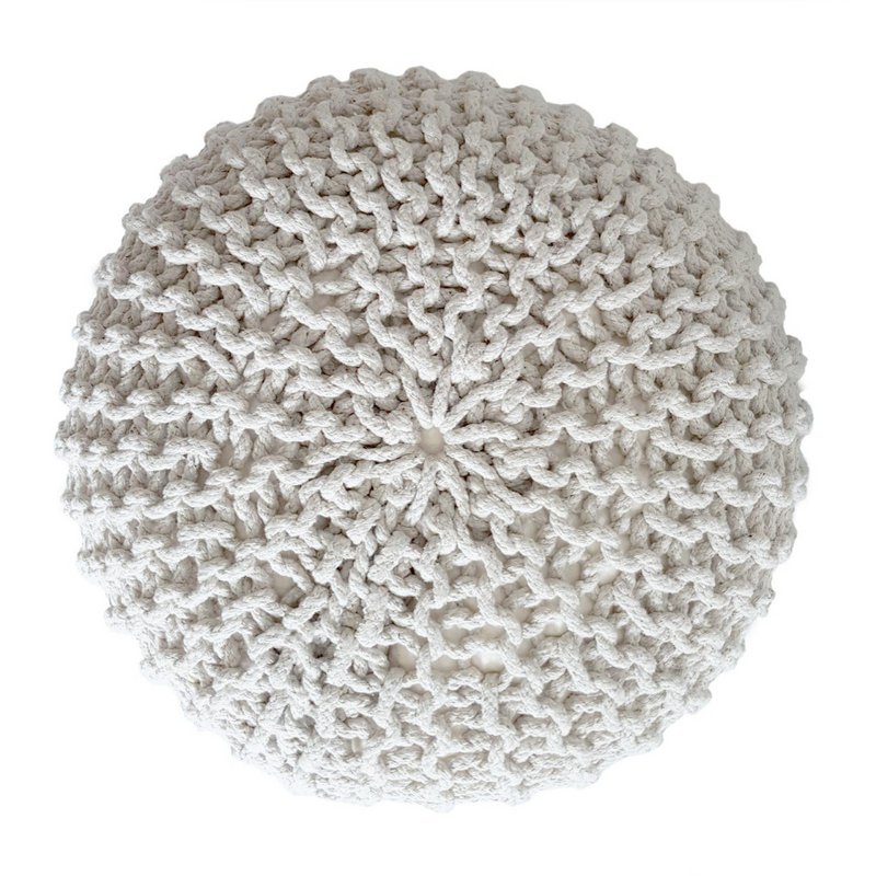 Knitted stool pouf Ø 45 H 30 cm cm seat pouf knitted floor cushion