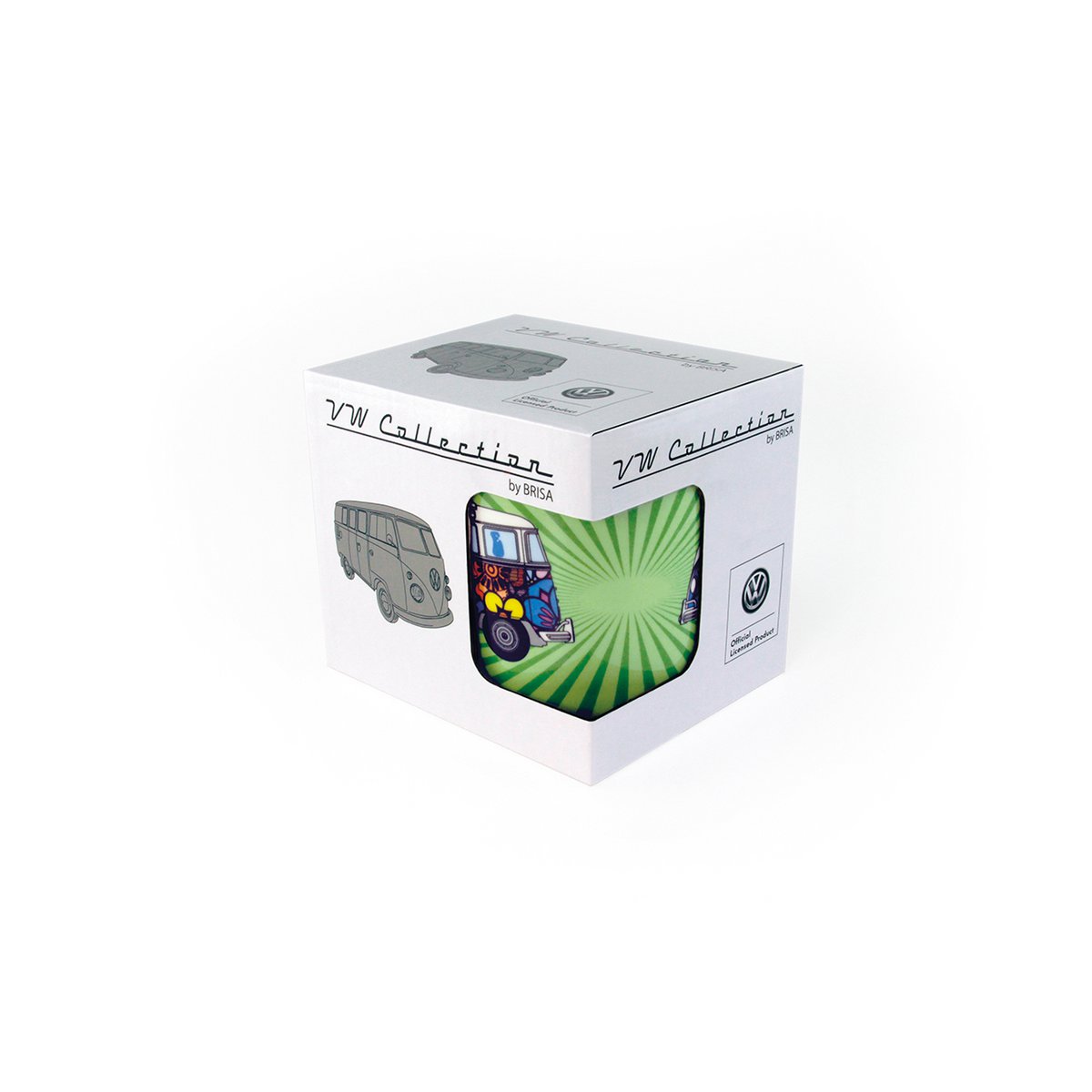 Volkswagen VW T1 Bus Coffee Mug 370ml in Gift Box - Love Bus/Green