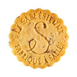Biscotti di pasta frolla con gocce di caramello e fava tonka biologica - scatola di cartone da 37 g