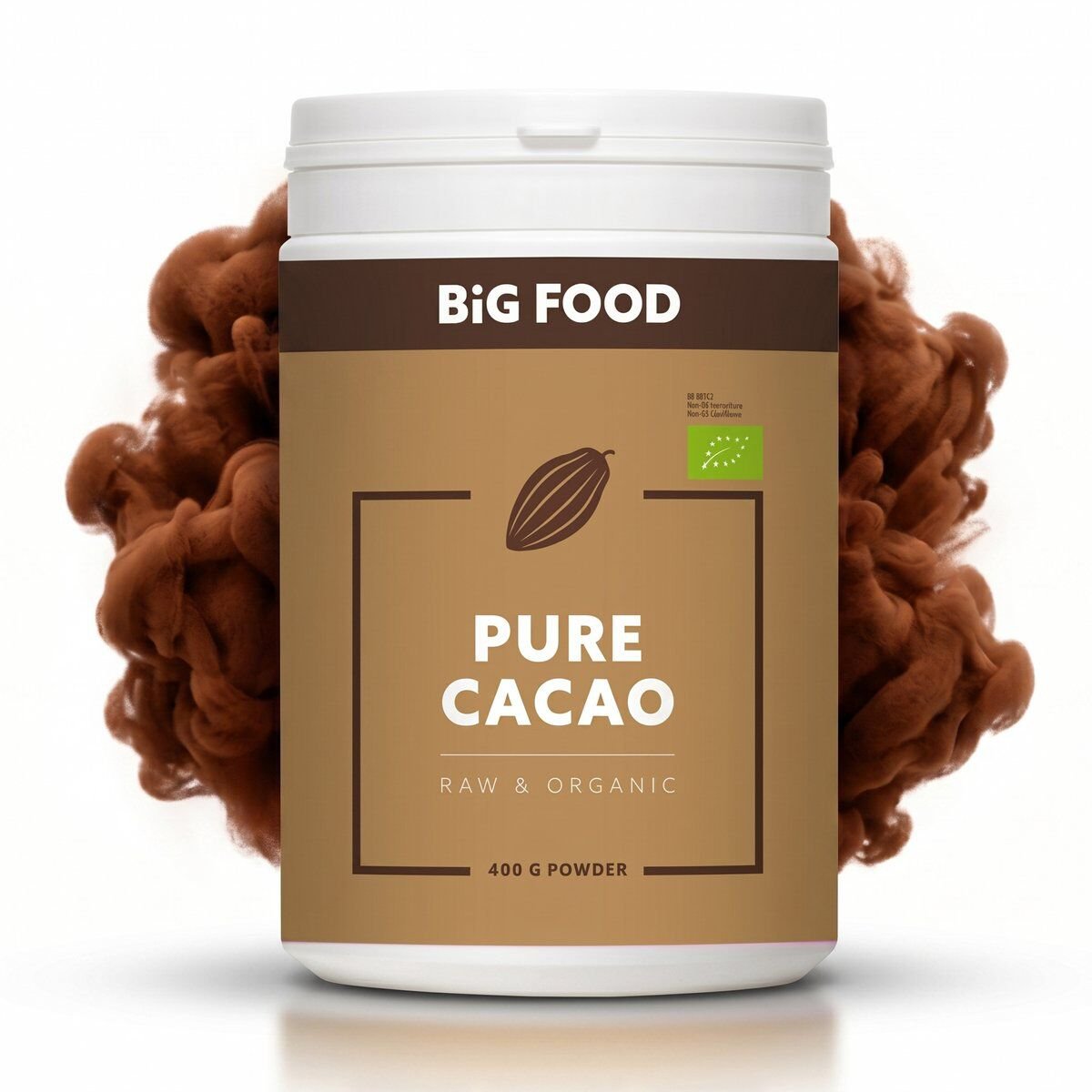 Big Food - Puur cacaopoeder, rauw en biologisch - 400 g