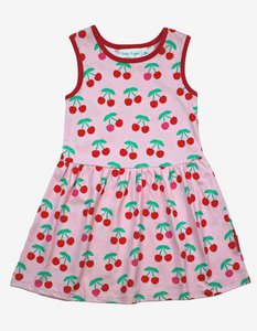 Bio-Baumwoll Kinder Sommerkleid mit Kirschen-Druck