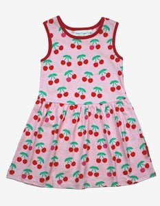 Bio-Baumwoll Kinder Sommerkleid mit Kirschen-Druck