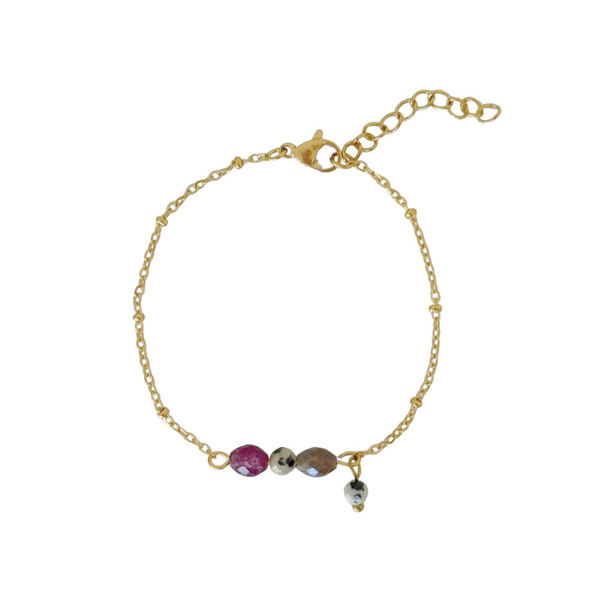 Granaat, Jaspis & Labradoriet Armband - Goud