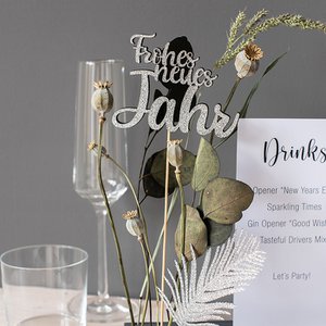 Glitter-Holzste."Frohes neues Jahr"8x1pc