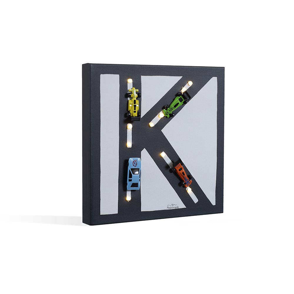 Monograma 3D coches Led Light Canvas