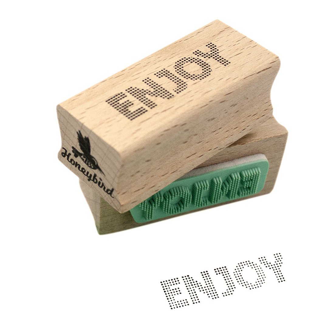 Geniet van een gestippelde stempel