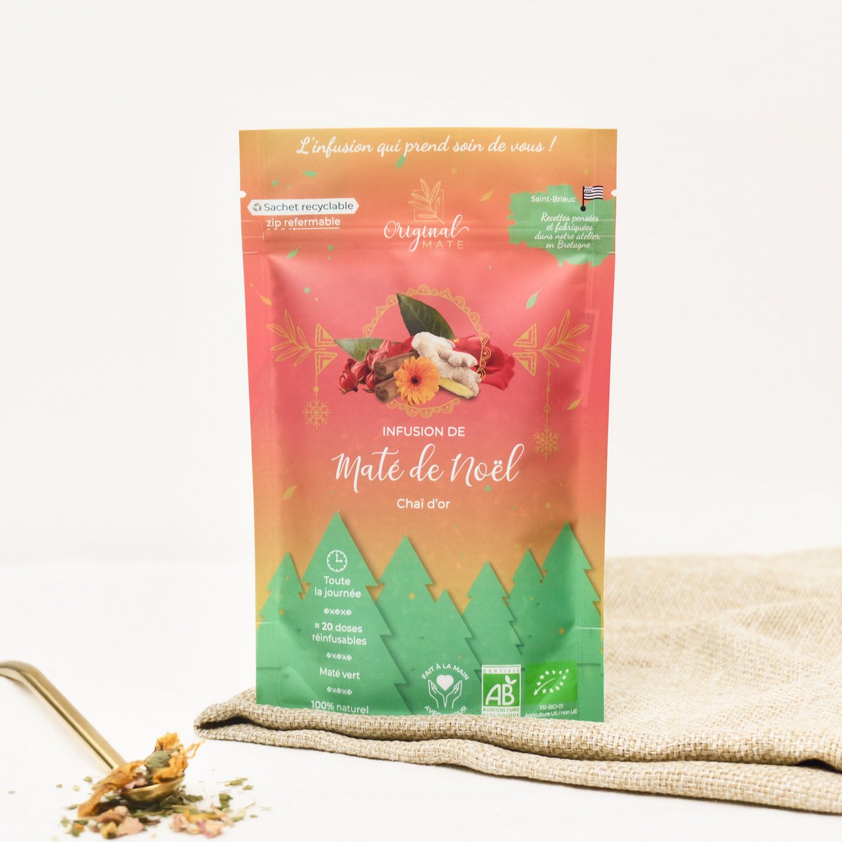 Infusión de Mate Navideño Golden Chai - Lista para vender o A GRANEL