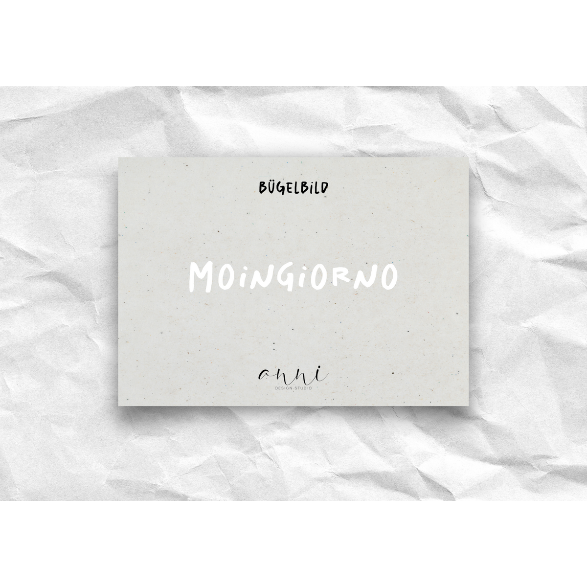 Opstrijktransfer “Moingiorno” – DTF-transfer, zwart/wit