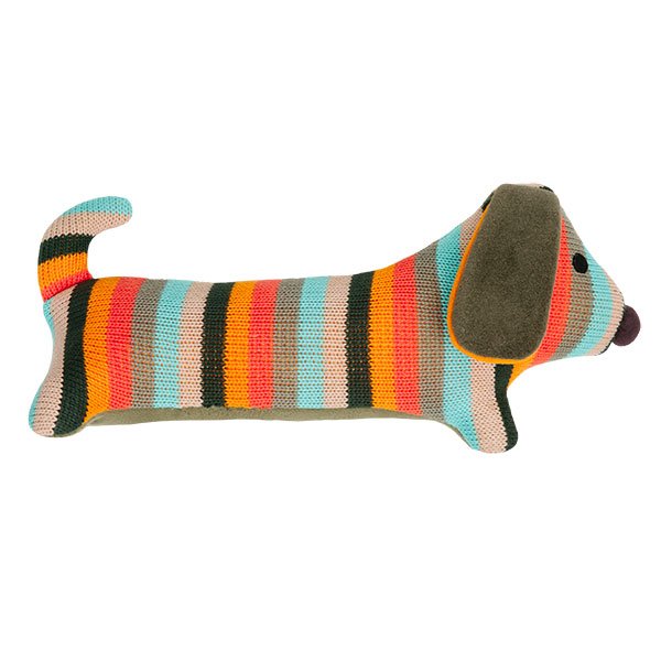 Peluche dachshund de punto colorido