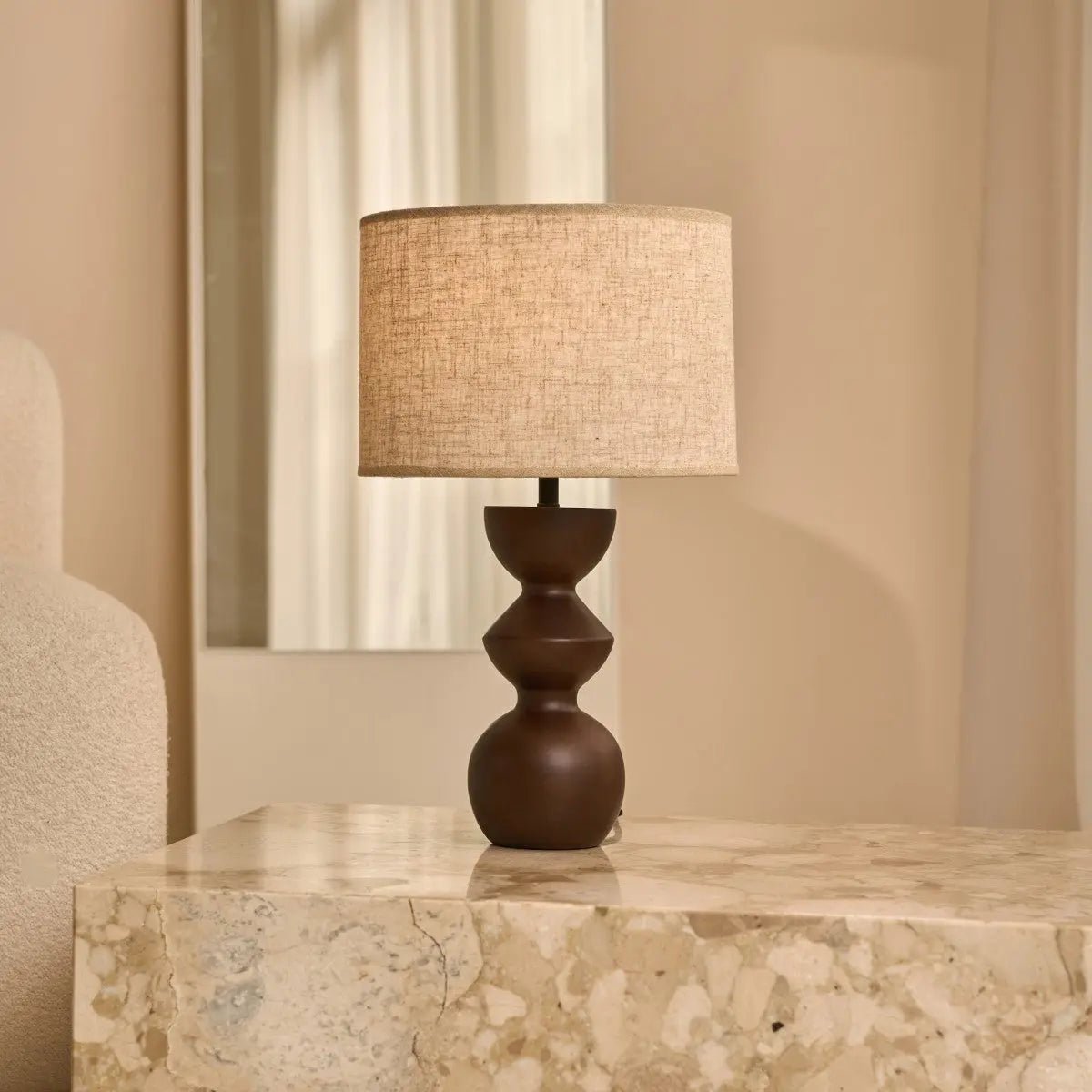 Lampada da tavolo Kai Marrone Scuro