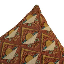 NIN-NIT | Cojín Nouveau de Soleil | 100% algodón tejido | cojín decorativo con soles, mosaico, estampado de naturaleza | marrón | beige | rosa | verde | amarillo | 40x60cm