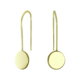 Delicato orecchino a cerchio con disco - Argento 925 - Oro