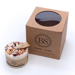 Small Scented Soy Wax  Candle With Rose Petals