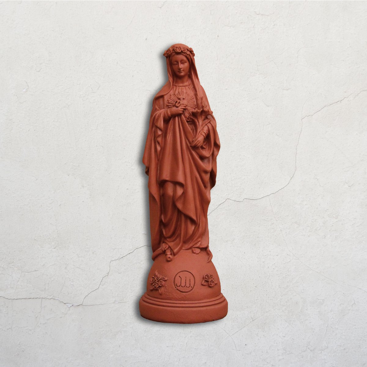 Statuette Mary med blomster