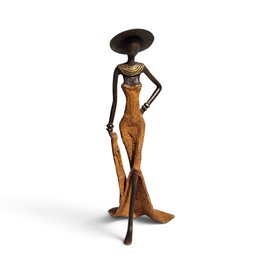 Rzeźba z brązu „Femme élégante with chapeau” autorstwa Soré | różne rozmiary i kolory
