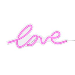  Pink neon lighting with timer function, wall-mounted, dimensions L45 x B2 x H18 cm.