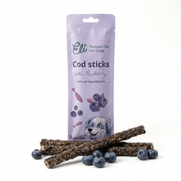 Dried Cod Sticks With Blueberries Natural Dog Treats 30 g