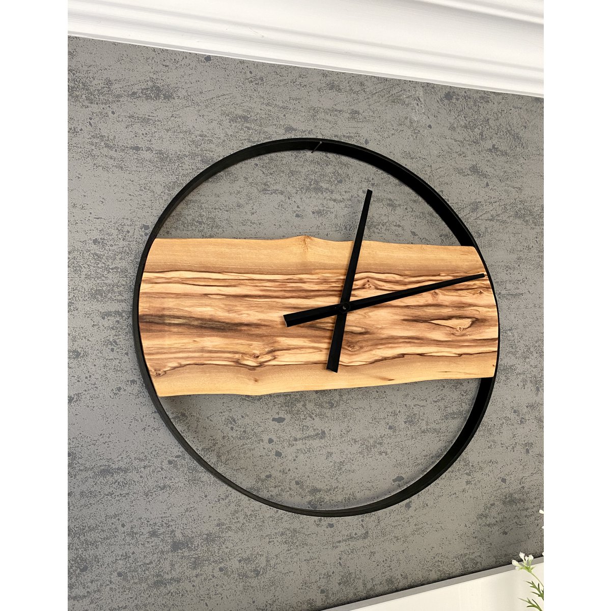 Reloj de Pared Copia Musgo y Madera de Olivo