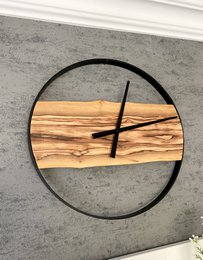 Wall Clock Moss and Olive Wood Copy