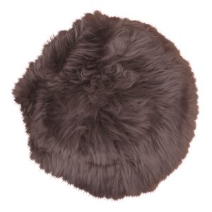 Lammfellsitz – Echtes Lammfell, Braun – Ø35 cm