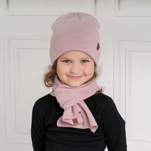 2-teiliges Set aus Strickmütze und Schal für Kinder