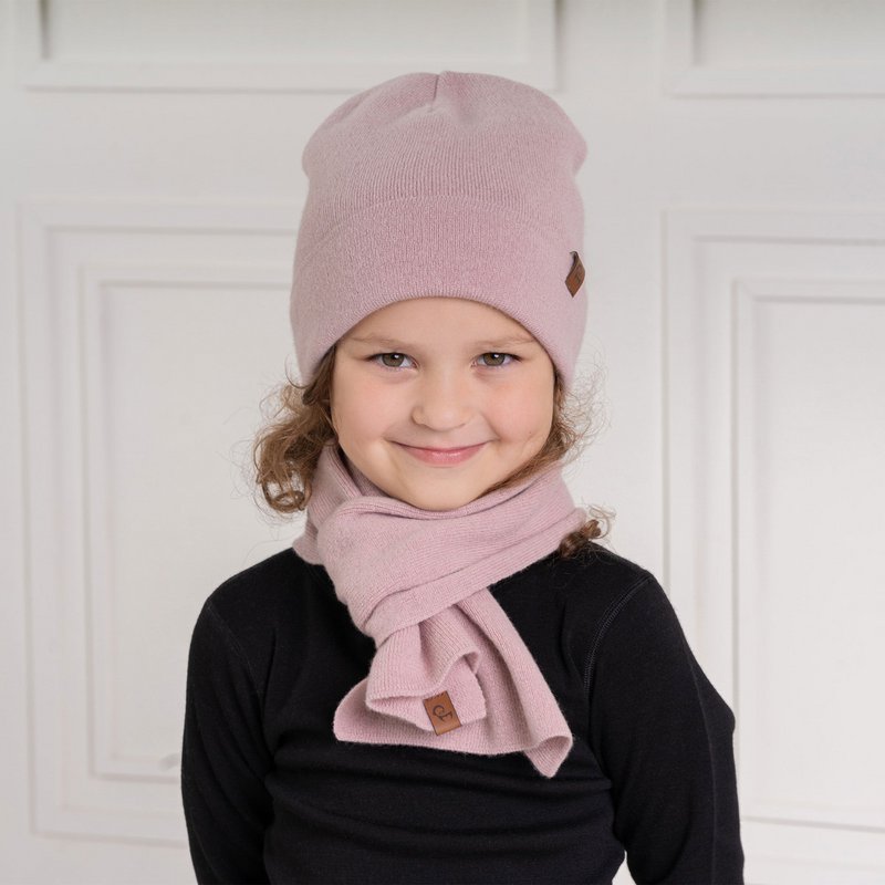 2-teiliges Set aus Strickmütze und Schal für Kinder