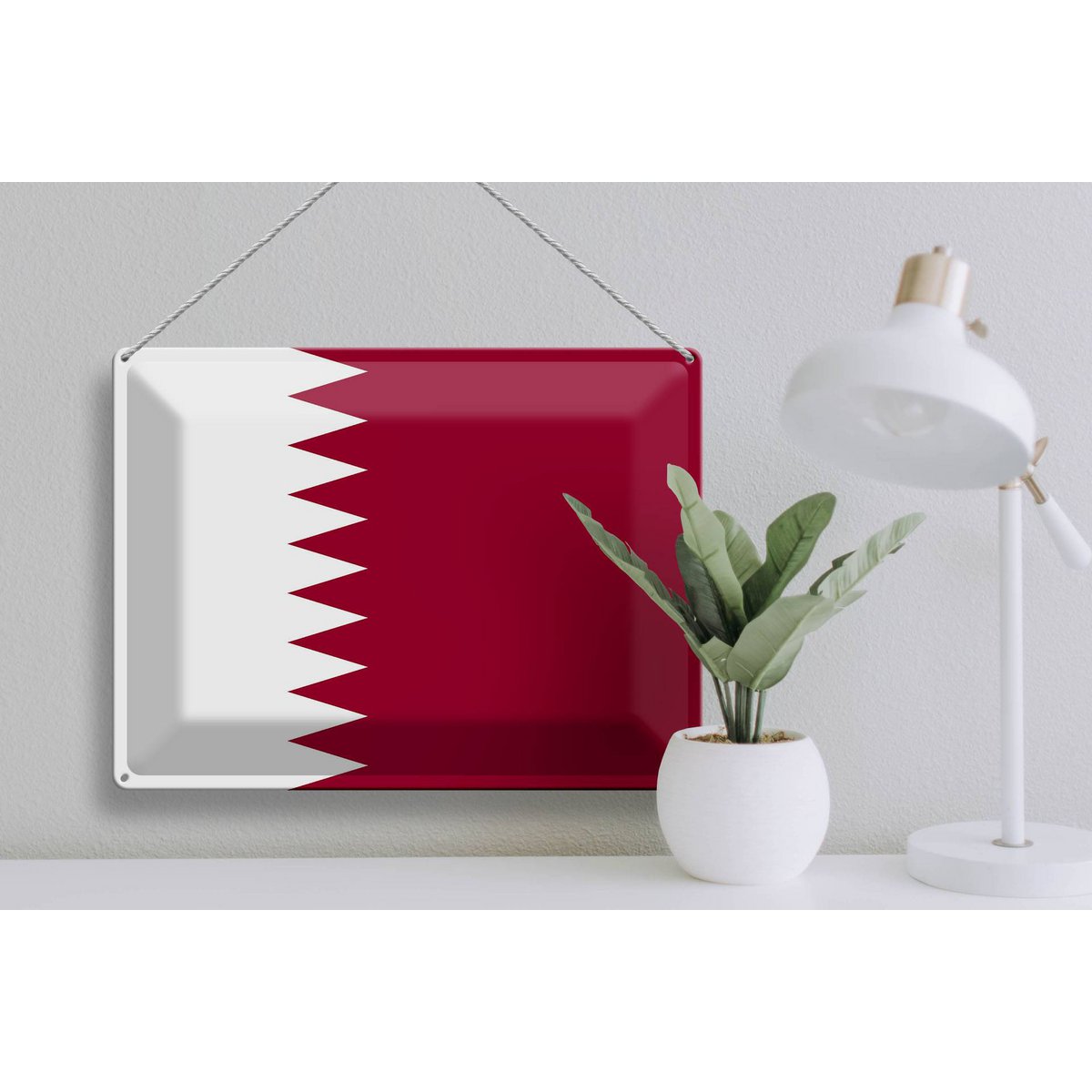 Tin Sign Flag of Qatar 40x30cm Flag of Qatar