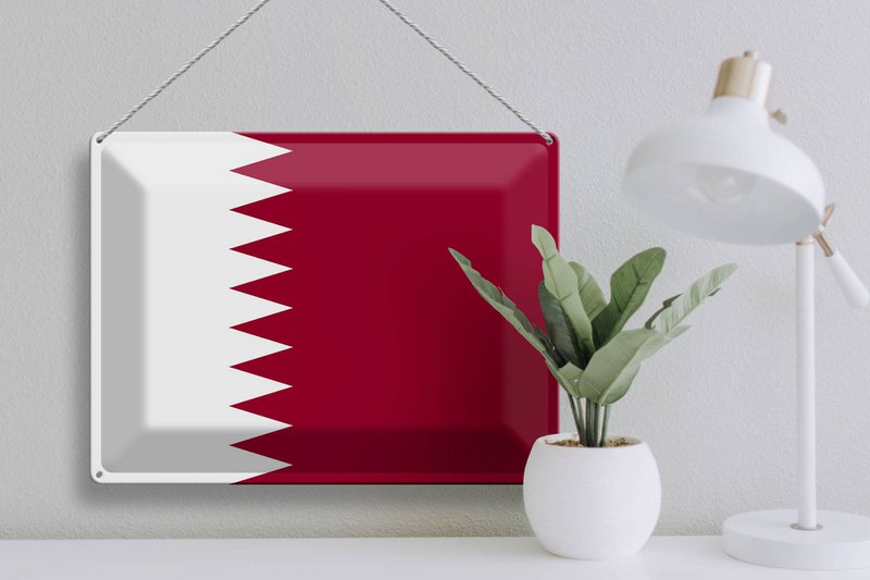 Tin Sign Flag of Qatar 40x30cm Flag of Qatar