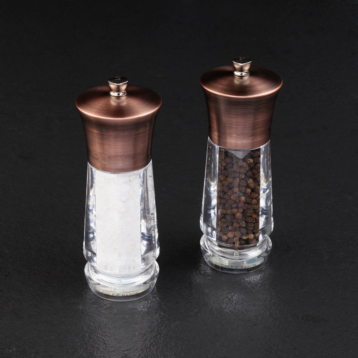 Precision+ Exford Antique Brass Pepper and Salt Mill Set 16,5cm