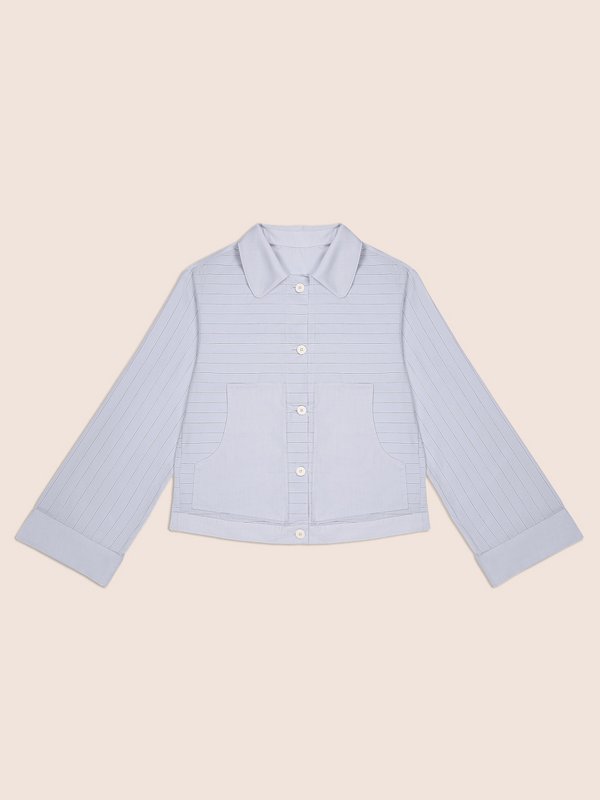 Camicia blu a righe Hunter