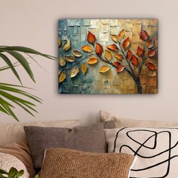 Canvas schilderij  - Wanddecoratie Boom - Abstract - Natuur - Kunst - Muurdecoratie woonkamer - Kamer decoratie modern - Abstracte schilderijen