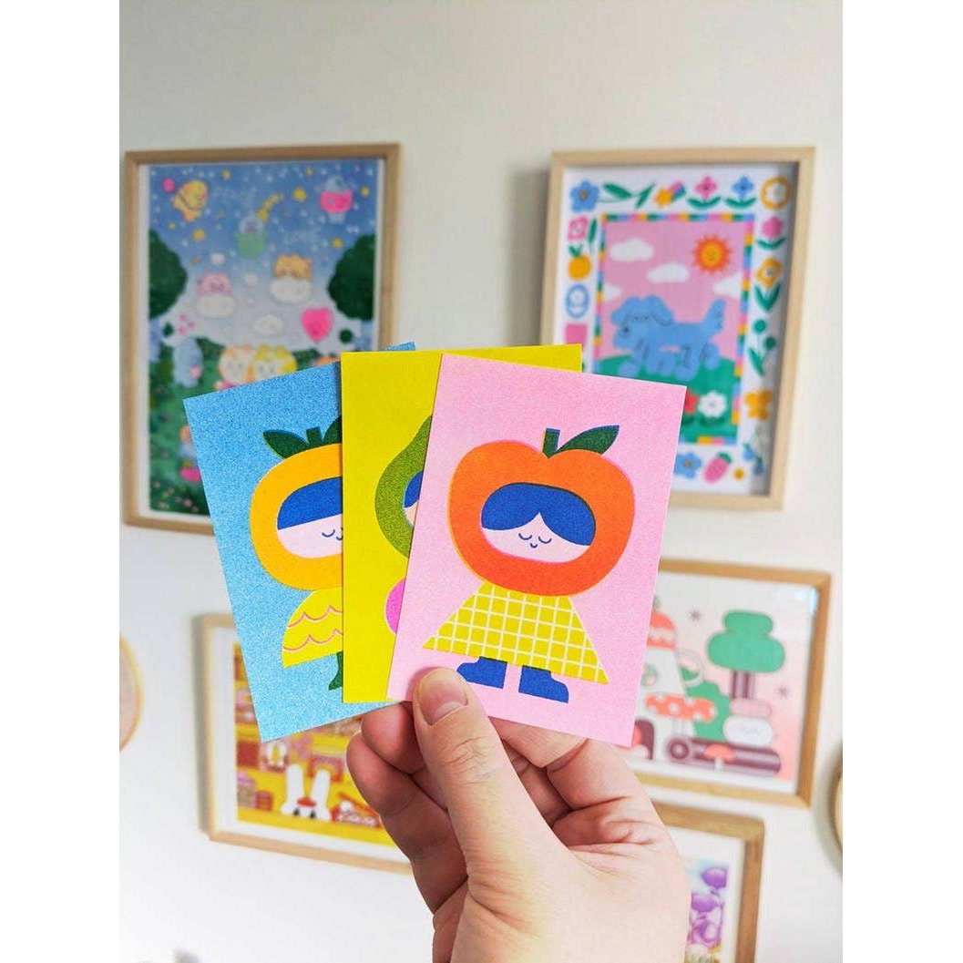 Tous les tirages risographes Tiny Friends : lot de 9 (format A7)
