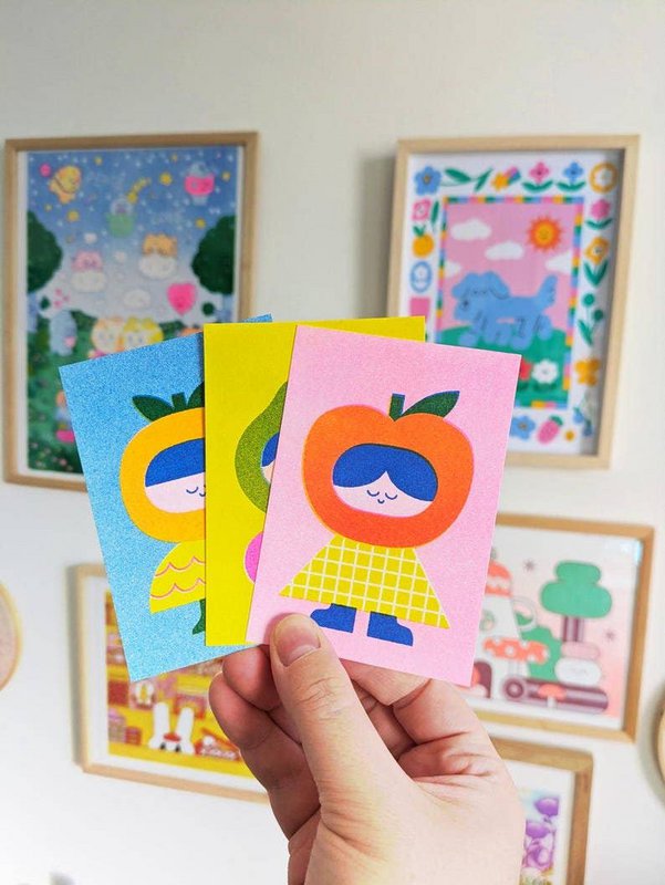 All Tiny Friends Risograph-Drucke: 9er-Set (A7-Format)
