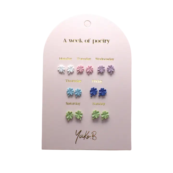 Box of 7 Earrings — Chance Poetry Week - English