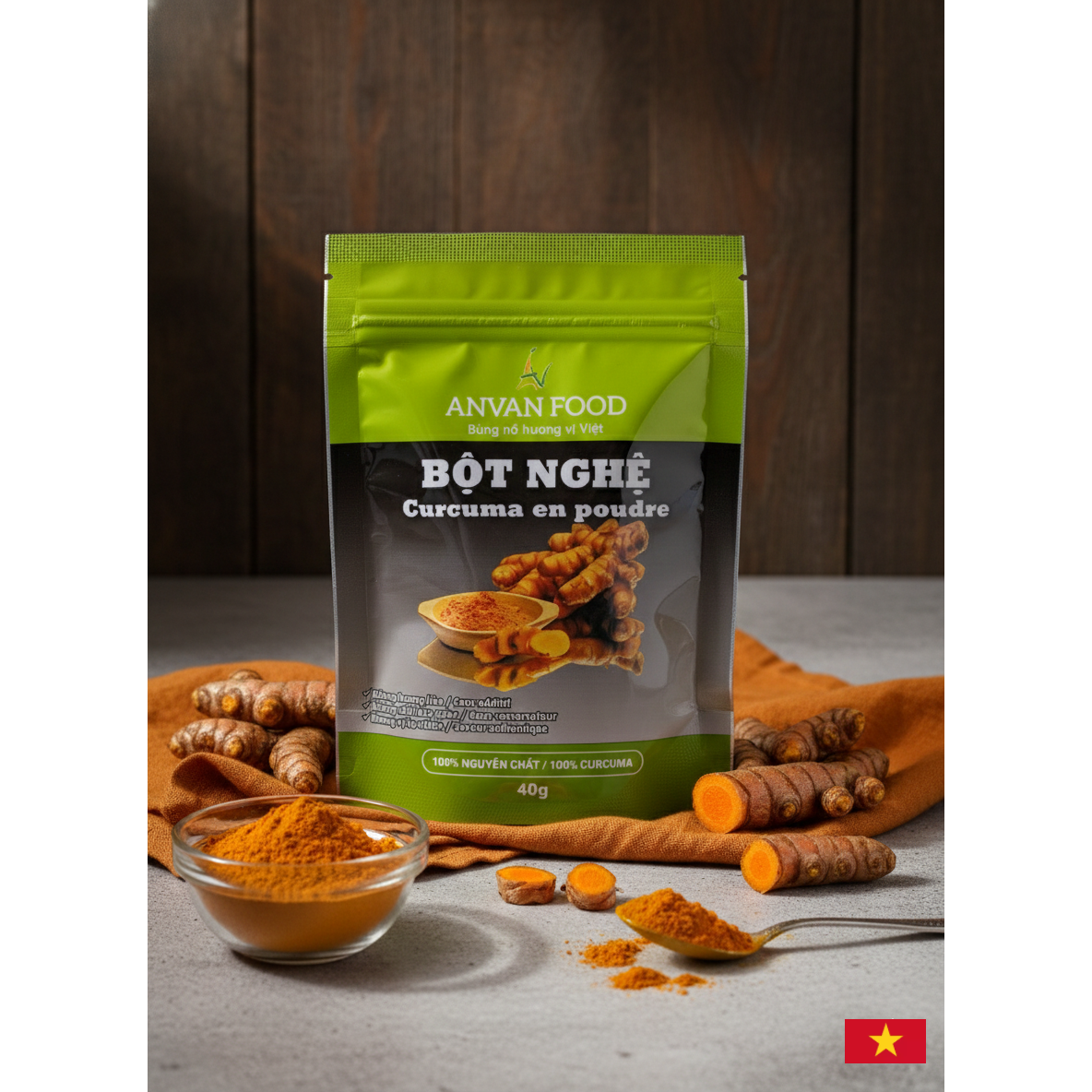 Kurkumapoeder - zakje van 40 g - verpakking van 6