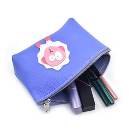 Handmade Full Grain Leather Makeup Bag With Cute Sheep