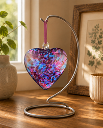 Coeur d'Amitié 8cm - Bleu & Rose