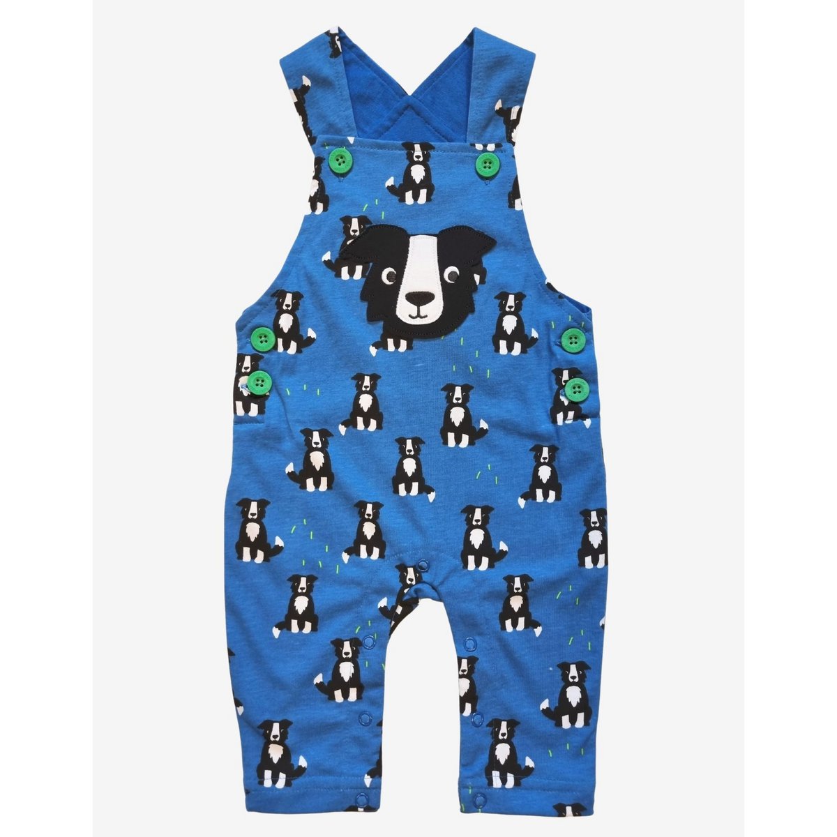 Bio-Baumwoll Kinder Latzhose mit Hunde-Druck
