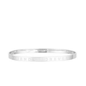 Silver bangle bracelet with “Friends forever” message
