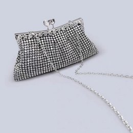 Luxe Diamond-Look Clutch-Gold & Silver