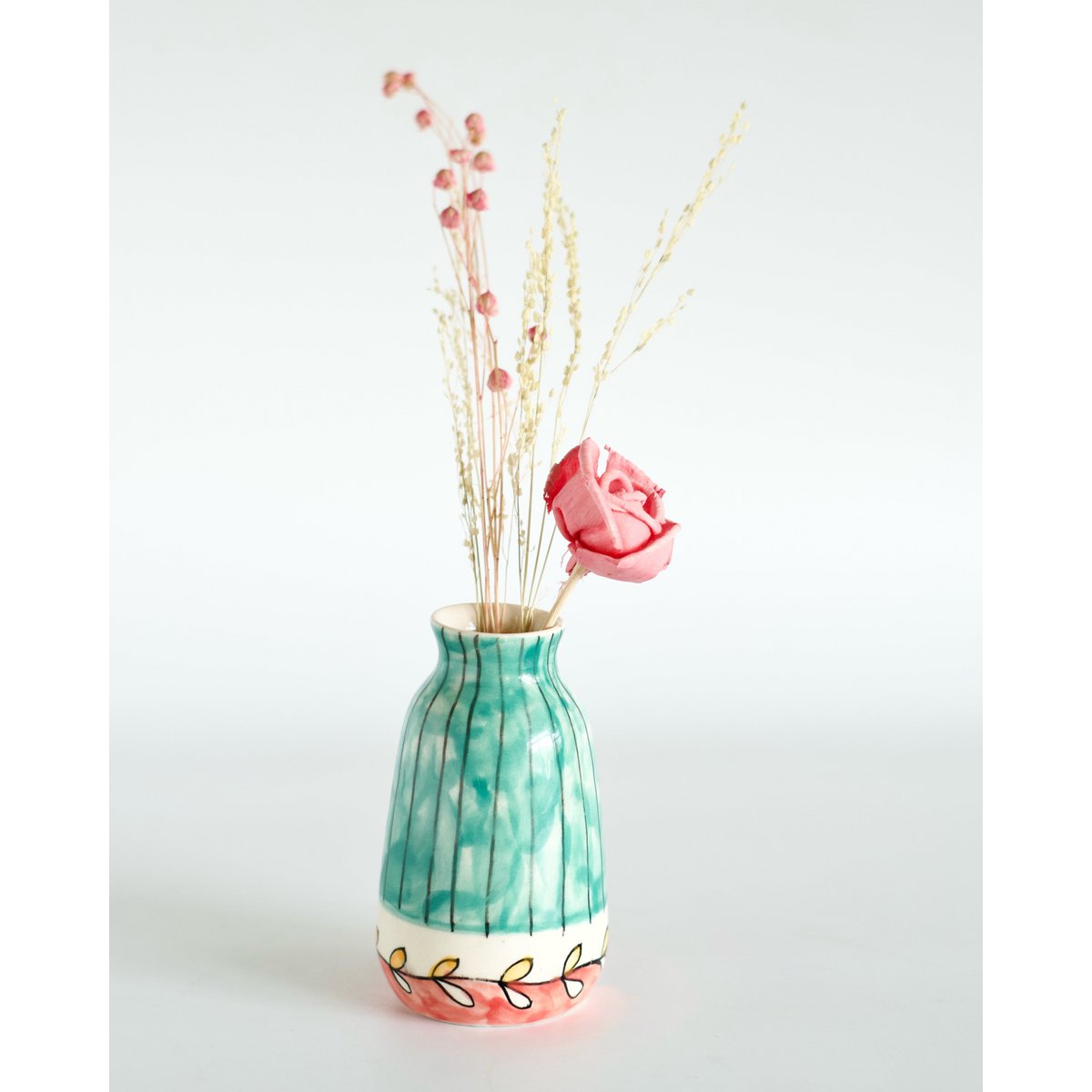 Hand-Painted Ceramic Mini Vases - Set of 3