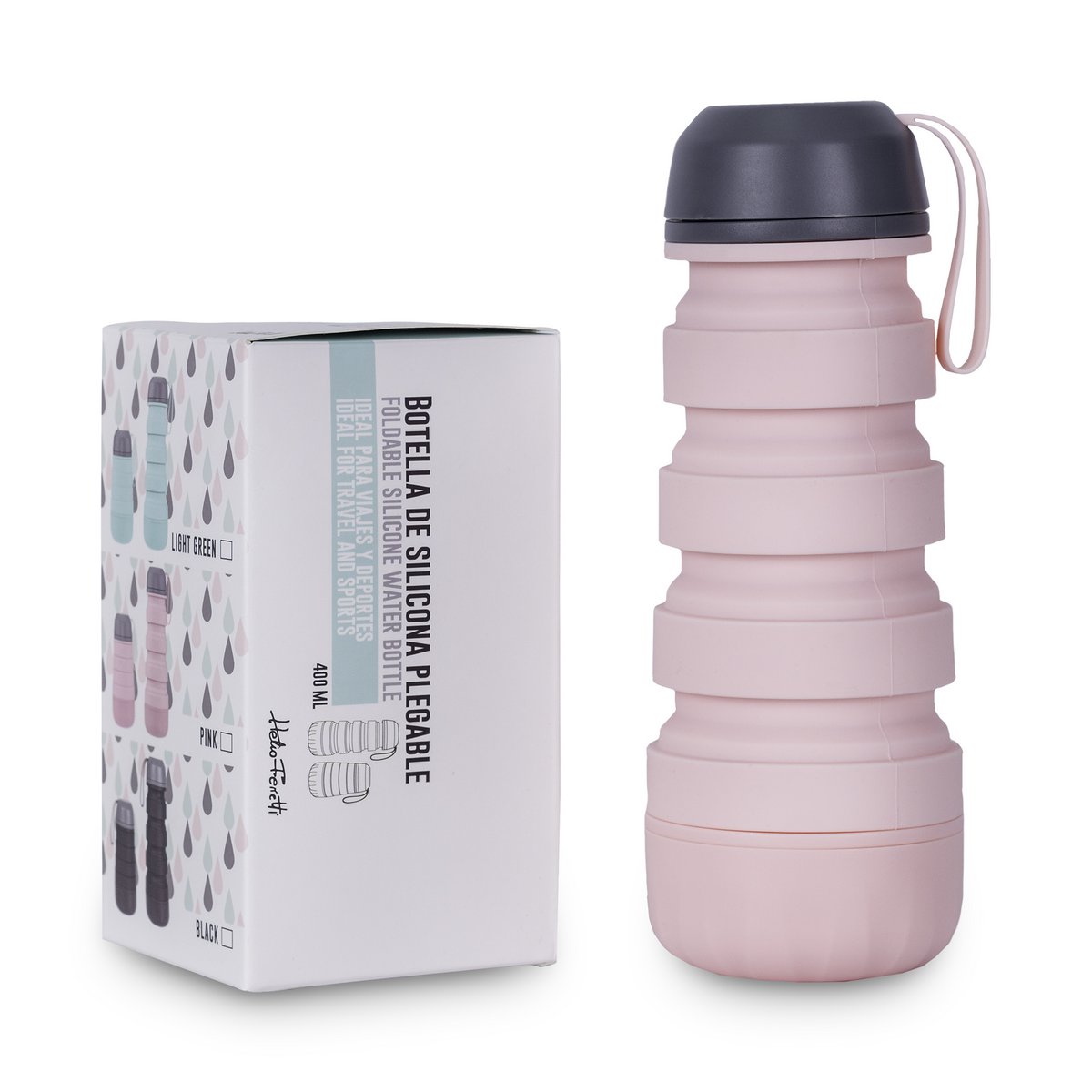 BOUTEILLE PLIABLE ROSE PASTEL HF