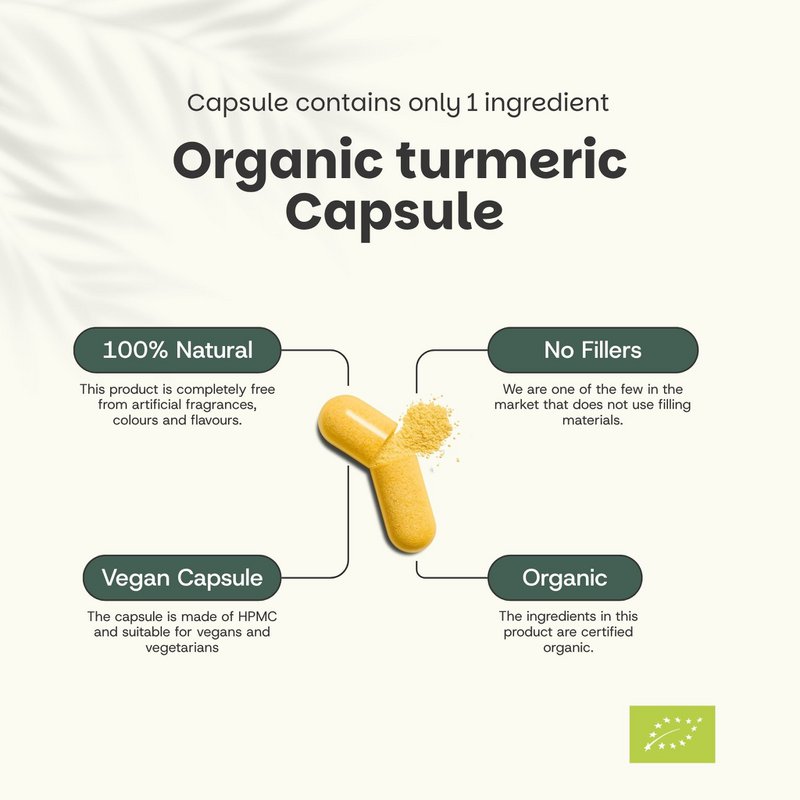 Capsule di curcuma 600 mg organiche - 80 Capsule