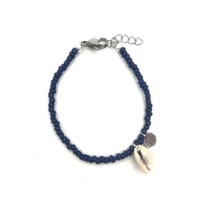 Shells coins bracelet navy silver
