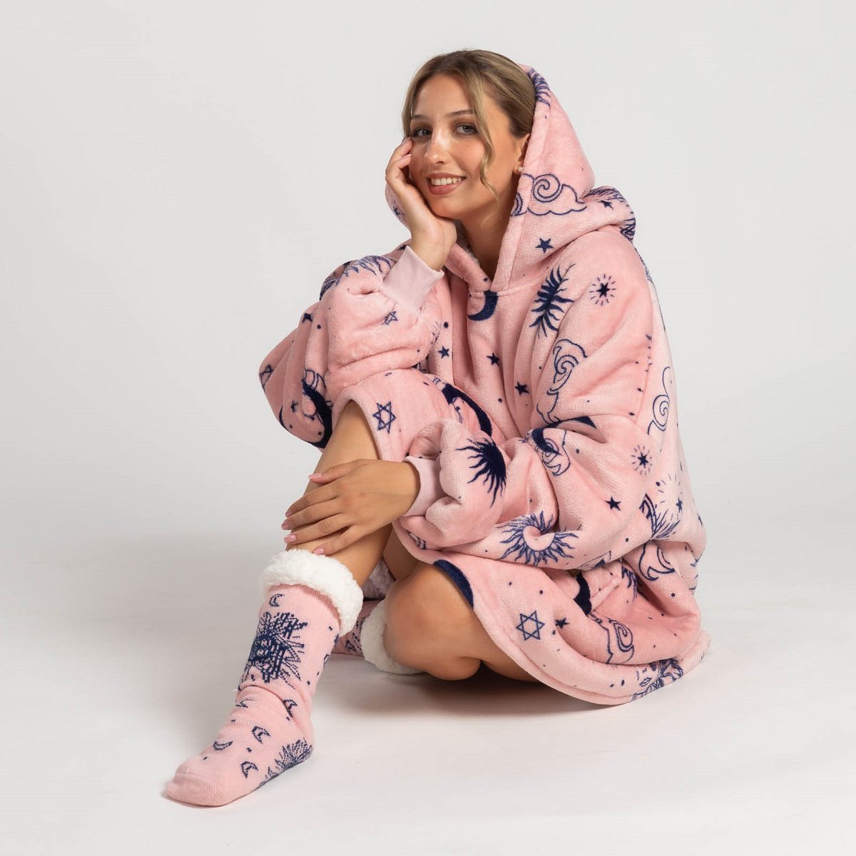 Vitapur - Hoodie blanket + socks - Carrol Pink