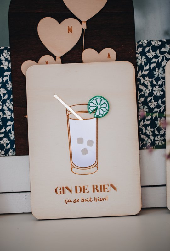 Træ- og Plexi -plakat: Cocktails